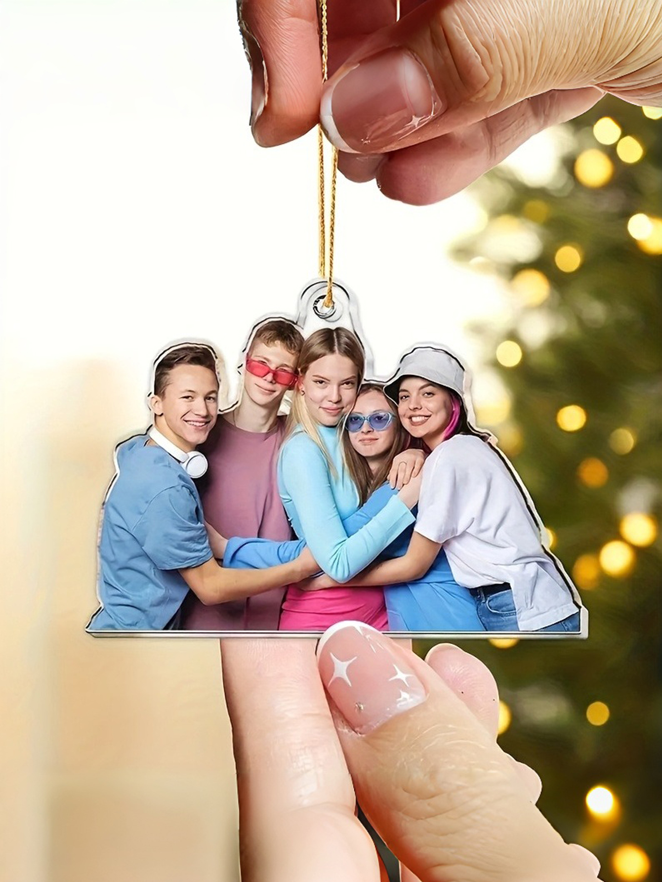 Custom 2D Photo Keychain (1 Piece), Unisex Acrylic Key Ring — Personalized for Couples/Friends/Pets